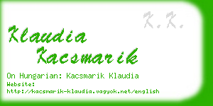 klaudia kacsmarik business card